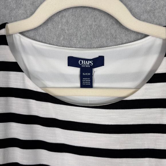 Chaps Dress Small Black Knee T Shirt Tie Belt Wrap Stretch Basic Comfort Casual - Picture 6 of 16